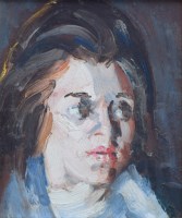 Lot 268 - Harold Riley, Portrait of a girl, oil.