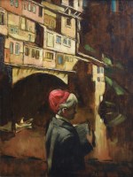 Lot 269 - Harold Riley, Boy in Florence, oil.