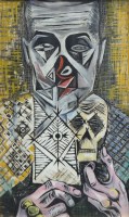 Lot 304 - John Banting, Self-Portrait with Skull, oil.