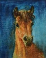Lot 307 - Raoul Millais, Portrait head study of a horse, oil.