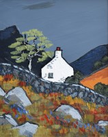 Lot 311 - David Barnes, Mountain Cottage, oil.