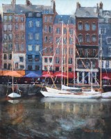 Lot 362 - Stephen Wild, The Harbour at Honfleur, oil.