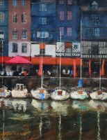 Lot 363 - Stephen Wild, The Harbour at Honfleur, oil.