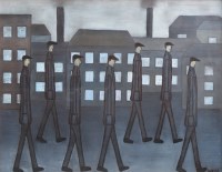 Lot 366 - Nick Webb, 20th century, Off to Work, oil.