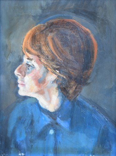 Lot 368 - Harold Riley, Female portrait, oil.