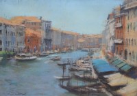 Lot 373 - Marc Grimshaw, The Grand Canal, Venice, pastel.