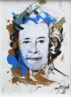 Lot 384 - Mr. Brainwash, Queen with Blue and Green, mixed media.