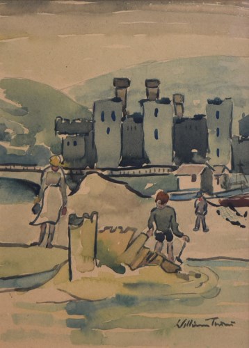 Lot 401 - William Turner, The Sandcastle, Conway, watercolour and pencil.