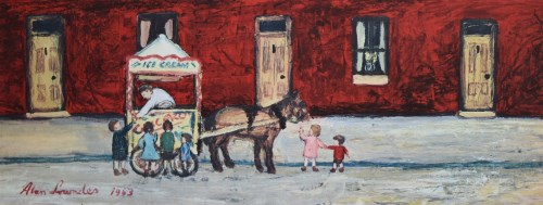 Lot 445 - After Alan Lowndes, The Ice Cream Cart, signed print.