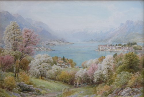 Lot 492 - E. Wake Cook, The Promise of Spring, Lake Maggiore and the Islands, watercolour.