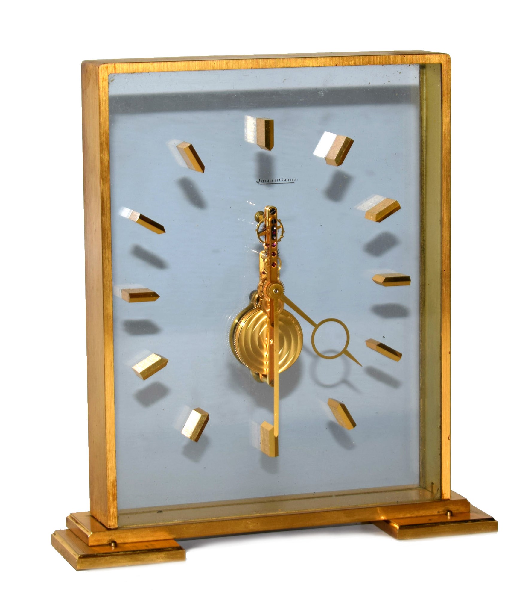Lot 522 A brass framed Jaeger LeCoultre desk clock