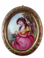 Lot 19 - English enamel oval plaque circa 1780 probably