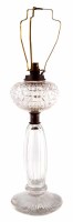 Lot 99 - Victorian cut glass oil lamp.