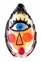 Lot 110 - Murano Badioli Picasso inspired glass face sculpture.