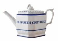 Lot 133 - Staffordshire pearlware named teapot