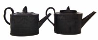Lot 134 - Two Black Basalt teapots one by B.Mayer