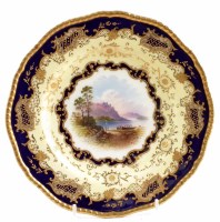 Lot 158 - Coalport plate signed E. Ball, painted with a scene of Lake Menteith