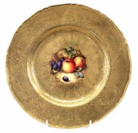 Lot 167 - Royal Worcester plate signed W. Bee, painted with