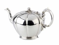 Lot 250 - An Early Victorian Melon Shaped Silver Teapot