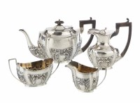 Lot 262 - Silver three piece tea set by Nathan & Hayes