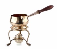 Lot 266 - Silver brandy pan and warmer
