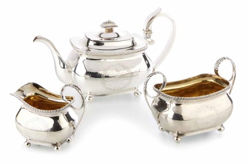 Lot 277 - 3-piece silver tea set