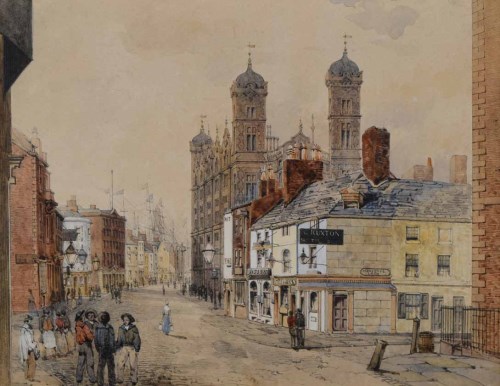 Lot 583 - W.G. Herdman, Bottom of Hanover Street, Liverpool, watercolour.