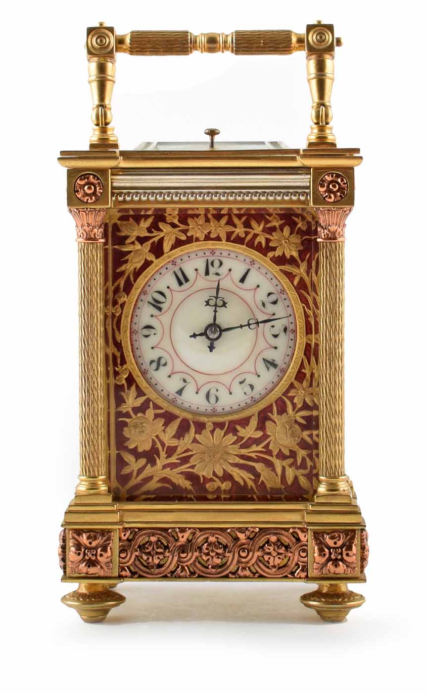 Lot 624 A 19th century carriage clock