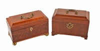 Lot 8 - Two George III mahogany veneered stationary boxes