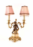 Lot 29 - A twin branched table lamp in an ormolu style