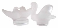 Lot 67 - Lalique swan and a pair of doves.