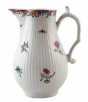 Lot 72 - Worcester water jug circa 1760, painted with