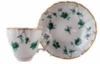 Lot 74 - Bristol coffee cup and saucer circa 1780, painted