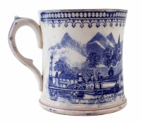 Lot 84 - Staffordshire railway mug circa 1830, printed in