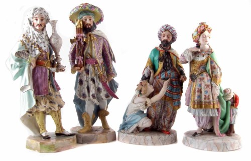 Lot 102 - Two pairs of Paris figures