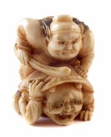 Lot 149 - 19th century Japanese ivory Okimono Sennin