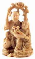 Lot 160 - Early 19th century Chinese ivory  carving, He-He Er Xian