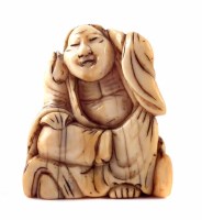 Lot 164 - 18th century Japanese ivory Netsuke of a sitting saintly figure