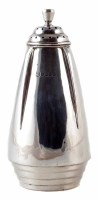 Lot 182 - Art Deco silver sugar shaker, marks for Thomas Bradbury, Sheffeild, 1934, gross weight approx. 7.2ozt.