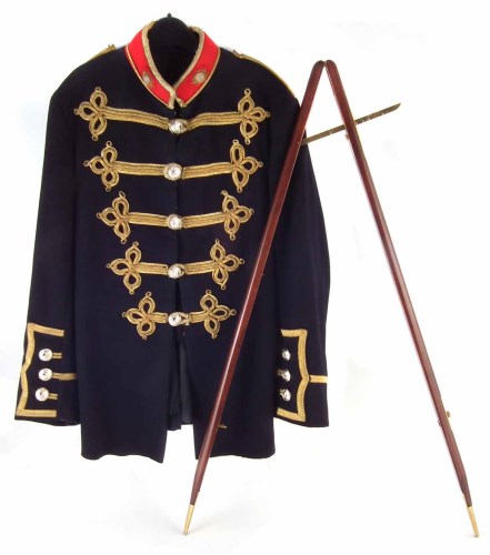 Lot 4 - Royal Marines Band Master's tunic top, and a Pay Stick