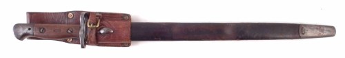 Lot 34 - British Lee Enfield SMLE 1919 bayonet, scabbard
