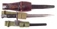 Lot 37 - Three Bayonets, to include: British Lee Enfield SMLE shortened 1907 bayonet