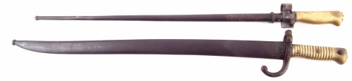 Lot 56 - French Yataghan 1866 pattern bayonet and a Lebel bayonet