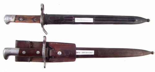 Lot 64 - Swiss 1889 bayonet and scabbard with leather