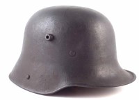 Lot 80 - WW1 German M16 battle damaged helmet, with