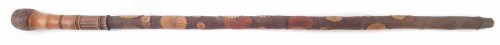 Lot 101 - Japanese walking stick, finely carved with two
