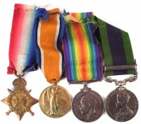 Lot 116 - Group of WWI four medals including India medal