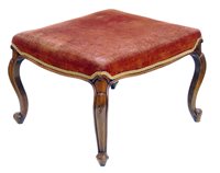 Lot 390 - Victorian walnut stool.