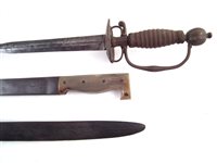 Lot 108 - Court sword, short sword and a machete.