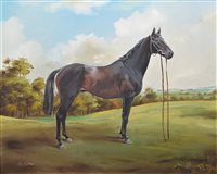 Lot 255 - Neil Faulkner, A horse in a rural landscape, oil.